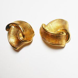 Givenchy Satin Gold Tone Finished Knot Earrings